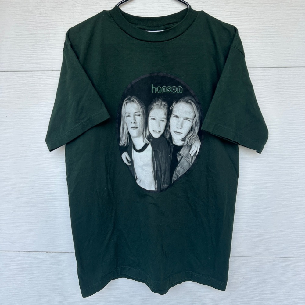 Hanson Band Tee Size Large Green Vintage 90s Graphic Official Merchandise Shirt